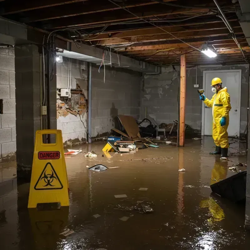 Flooded Basement Electrical Hazard in Lakeport, CA Property